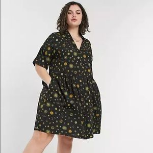Noisy May Curve shirt dress with zodiac print in black - EU 46 / US 14 -  ASOS